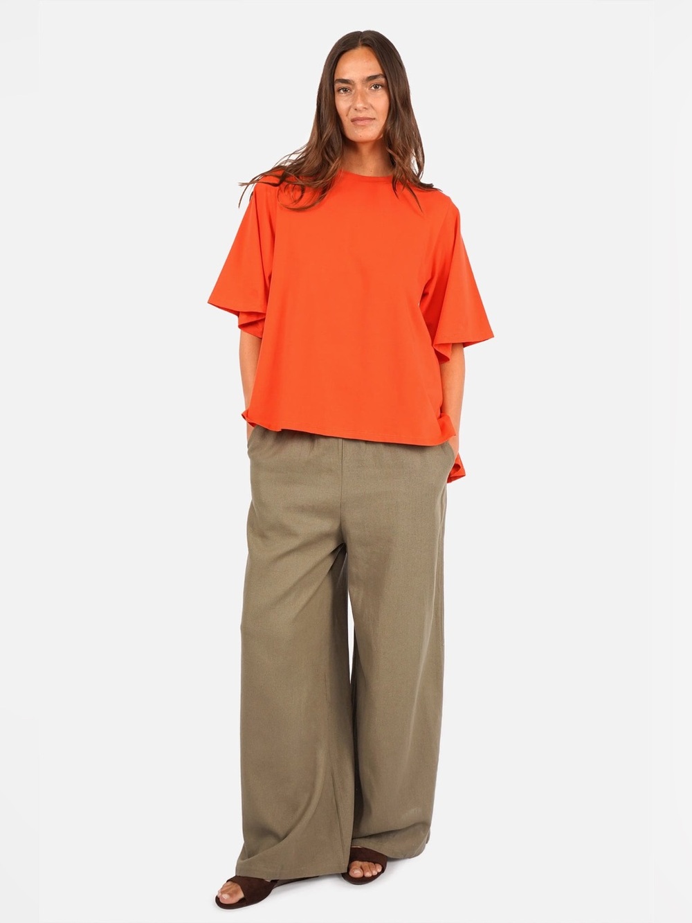 Jude Connally Oversized Short-Sleeve Tee in Vibrant Orange